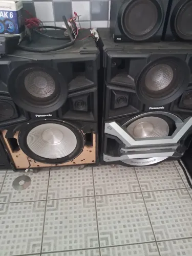 SUPER WOOFER PANASONIC 2 CAIXA FUNCIONANDO CAIXA PAREDAO DE SOM