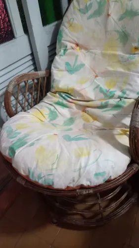 Cadeira poltrona vime para varanda acochoada