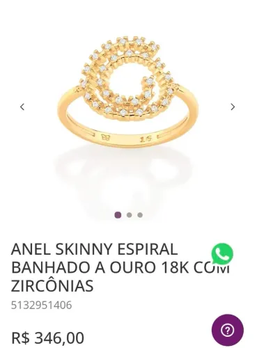 Anel rommanel com zircônias