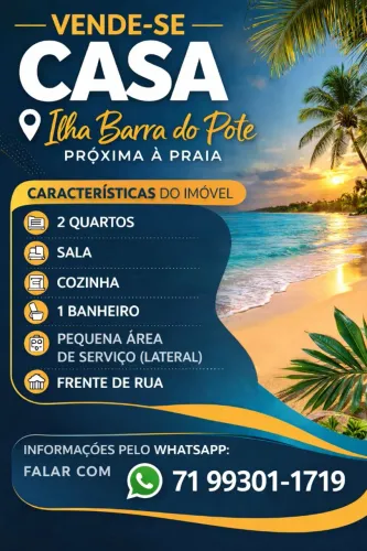 Casa 2/4 em Ilha de Itaparica- Barra do Pote