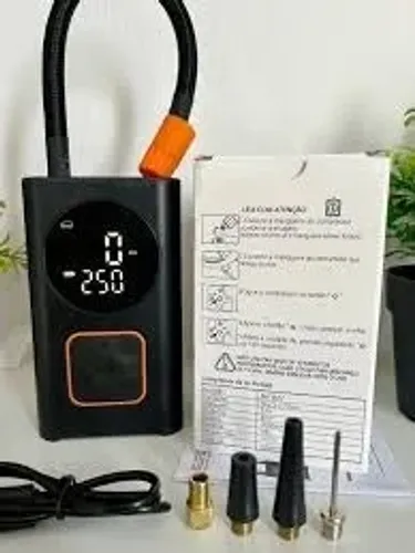 mini compressor de ar portatil recarregavél digital usb calibrador pneu