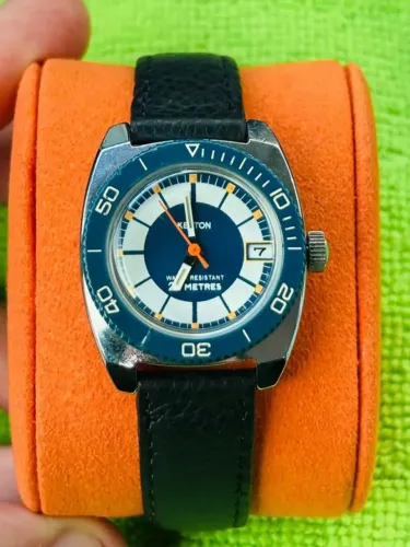 Relógio Como Omega Modelo Vintage Diver 30mm Mecânico Corda Manual de 1970 (Usado)