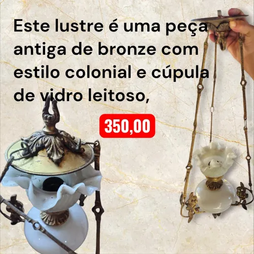 lustre  antigo feito de bronze