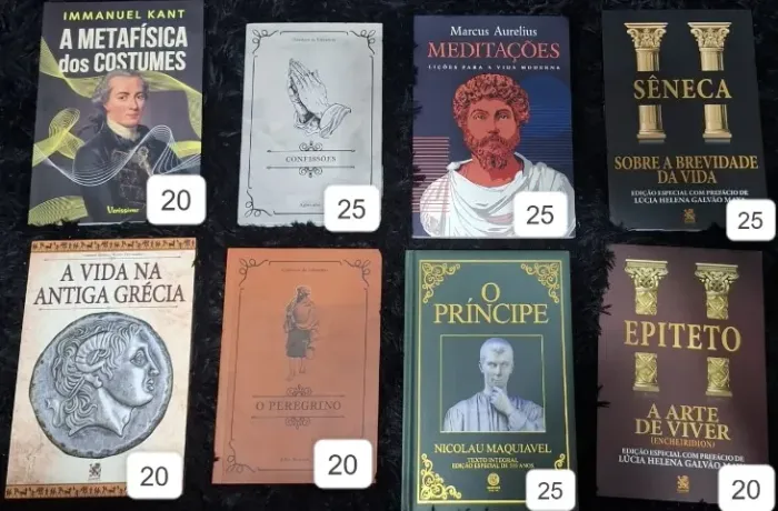 Coleção livros de estoicismo - Sêneca, Epiteto, Marco Aurélio, Santo Agostinho, Kant