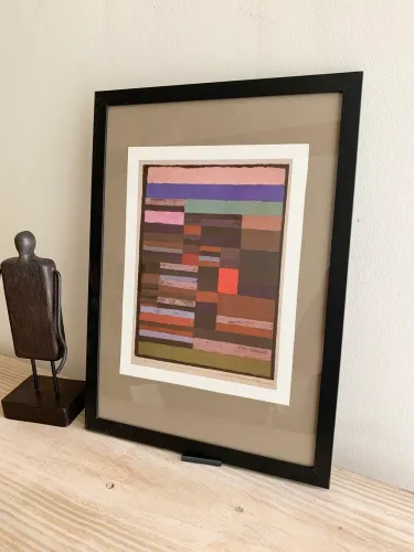 paul klee - individualized altimetry of stripes - arte emoldurada 45 x 33 cm - quadro