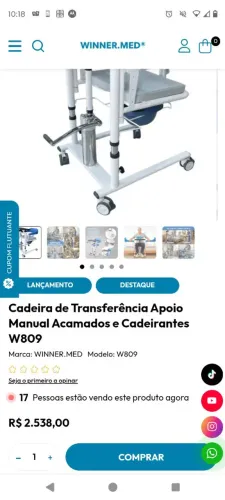 Vendo cadeira de transferência acamado e cadeirante