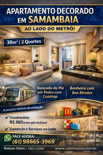 Rob-APARTAMENTO À VENDA EM SAMAMBAIA - PRÓXIMO AO METRÔ