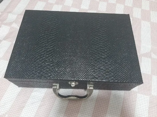 Maleta estojo para jóias Rommanel duplo grande luxo - preto