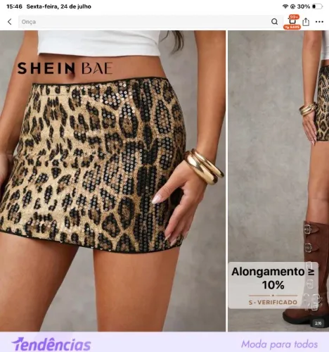 Saia de onça da shein 