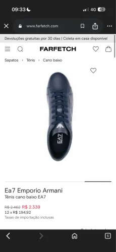 oportunidade - ea7 emporio armani original (em couro) 41