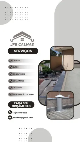 * Calhas, rufos, cantoneiras, colarinhos, chaminés, 