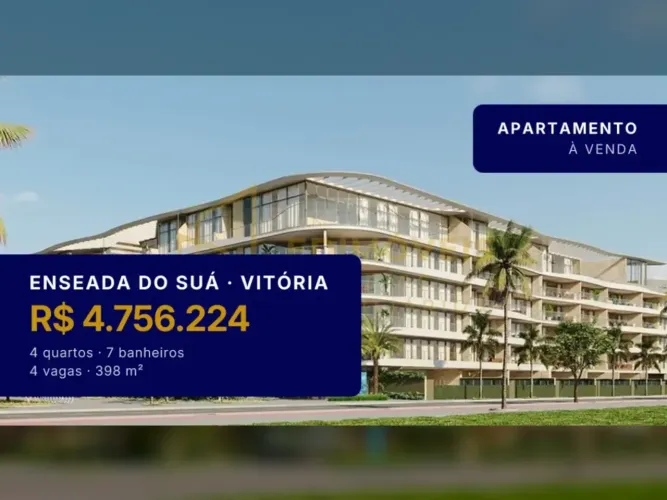Venha Conhecer Este Apartamento Único na Enseada do Suá com 4 Vagas de Garagem