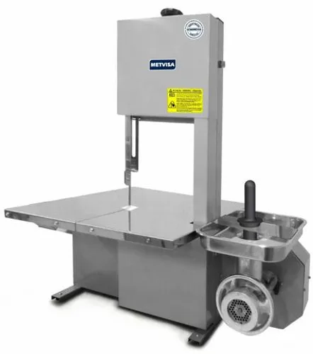 Serra fita para carnes com moedor picador leve boca 8 Metvisa SFP8L