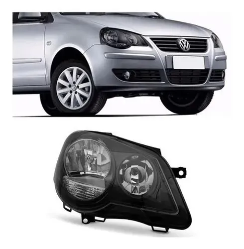 Farol Polo 2007 2008 2009 2010 2011 2012 2013 Mascara Negra Lado Direito