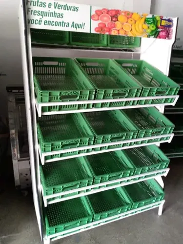 Fruteira com 12 caixas espelho e lâmpada 