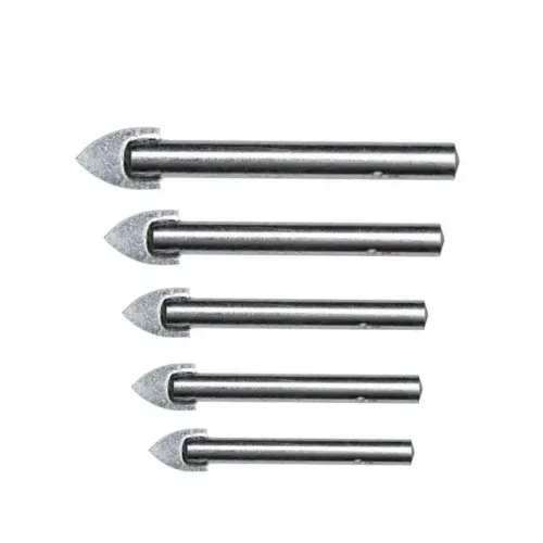 Kit Broca para Vidro e Porcelanato Tipo Flecha 4mm 6mm 8mm 10mm 12mm 5 Peças Cortag
