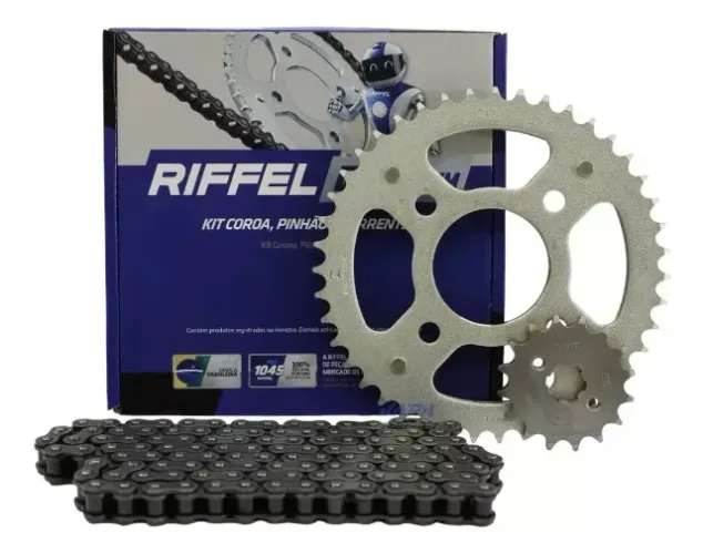 Kit Relação Titan Fan Start 150/160 Riffel Aço 1045 Promoçã