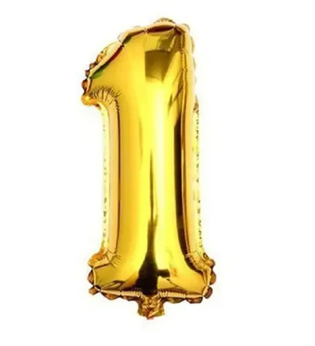balao dourado cor ouro numeros ballon 16´´ 40cm  letter wb cn499 - numero 1