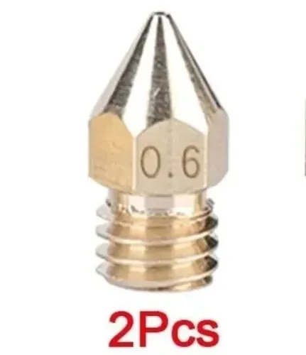Bico Nozzle Kit 2Unid. 1.75mm 0.6mm Mk7 Mk8 Hotend Impressora Reprap 3d COD-CP449  