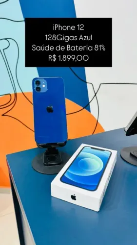 Vendo Iphone 12 128GB Azul Saúde de bateria 81% Semi novo | Loja Fisica |