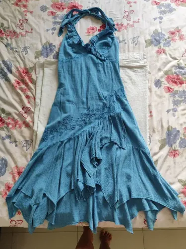 Vestido P tecido tipo jeans 