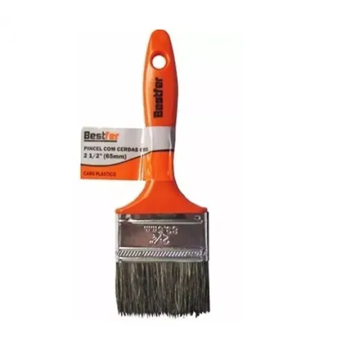 Pincel Com Cerdas Gris 2'' 63.5mm Cabo Plástico