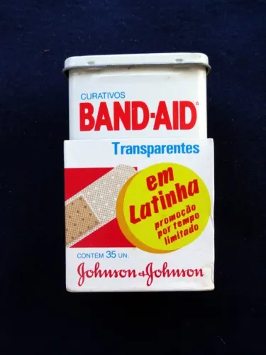 Lata Vazia de Curativos Band-Aid, Vintage dos anos 80(Item para Colecionador ou Decoração)