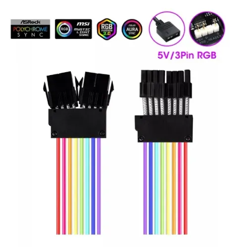 Cabo Extensão Gpu Argb 8 Pinos Aura Sync