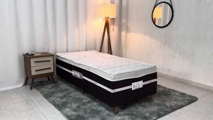 Cama box solteiro livina com molas ensacadas - FRETE GRÁTIS