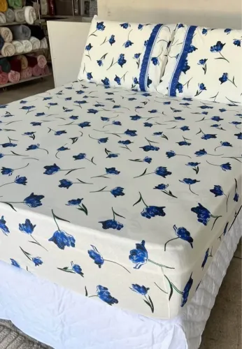 Jogo de lençóis de elástico malha 100% algodão 