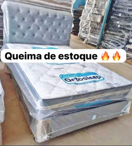 Cama box colchão molas e suporte