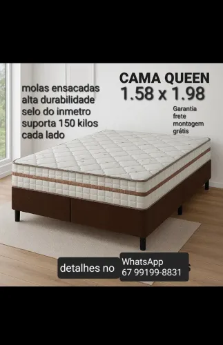 Cama Queen novo Garantia preço de fábrica hoje entrego 