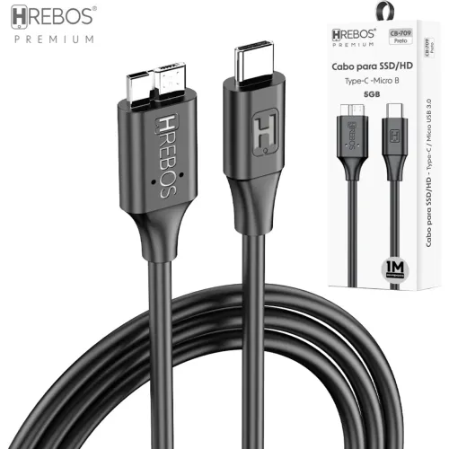 Cabo de Dados para SSD e HD Externo para Tipo C - Hrebos em São Luís ma