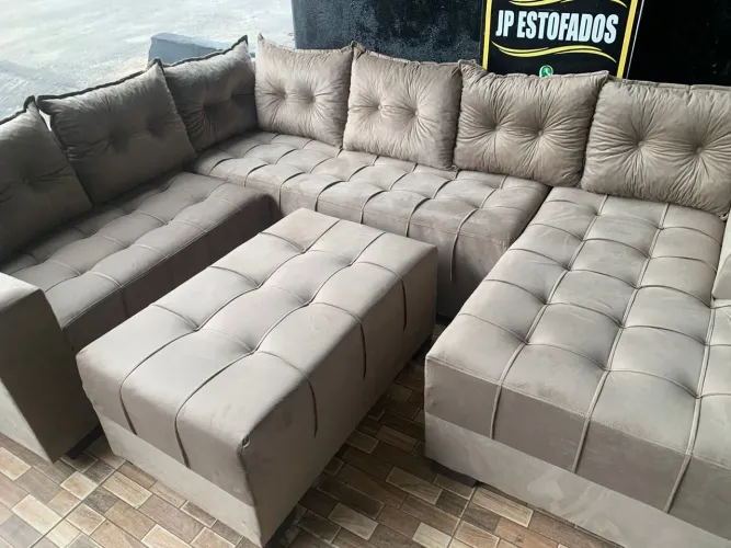 Sofá de canto 7 lugares com chaise