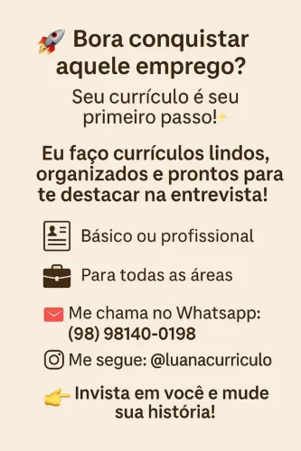 Currículos profissionais e organizados