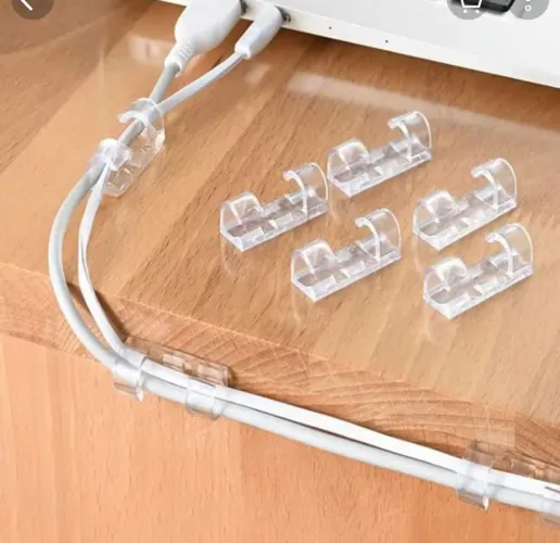 Kit 20 Organizadores de Fios e Peças Clip Fixador Cabos Autoadesivo
