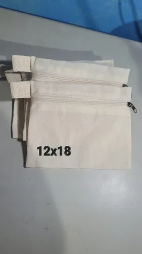 Necessaire algodão cru 12x18 lisas