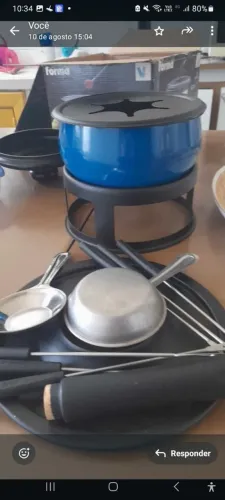 Aparelho de fondue cor azul