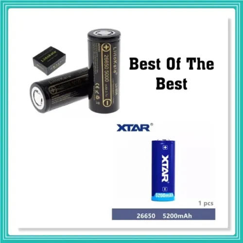 1X Bateria Pilha Liitokala 26650 Li-ion 5000 Mah 3,7v Ou 1X Bateria 26650 - Xtar 3.7V