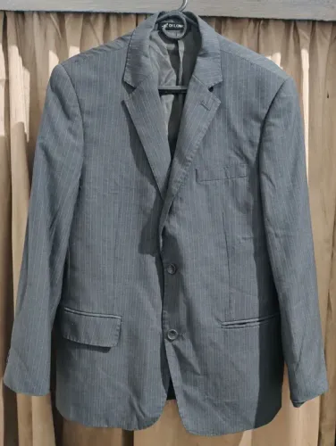 Terno Masculino Cinza Risca de Giz - Di Lomon Elegante<br>