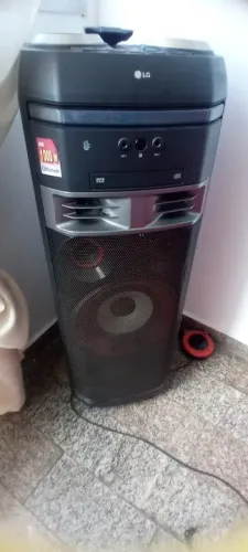 mini system lg xboom torre ok75 cd bluetooth wireless usb função dj e iluminação 1000w