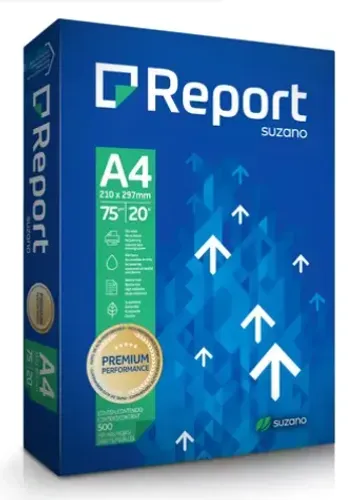 Papel A4 75g Report Premium branco 500 folhas Papel A4 75g Report Premium 