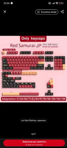 Keycaps Red Samurai Japanese