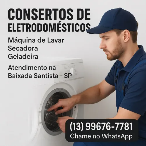Conserto de Máquina de Lavar, Geladeira e Secadora - Baixada Santista