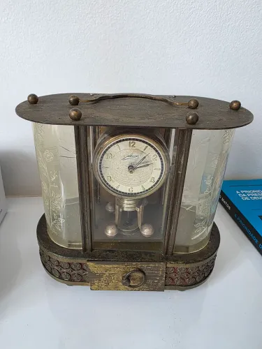 Antigo Relogio Musical Alemao a Corda Schmid Schlenker 8 Dias<br>