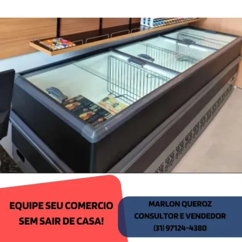 Ilha de Congelados Polar Preta 127/220V Nova