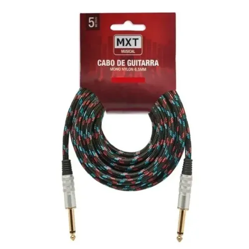 Cabo de Guitarra Mono Preto/Verde com 5 Metros MXT