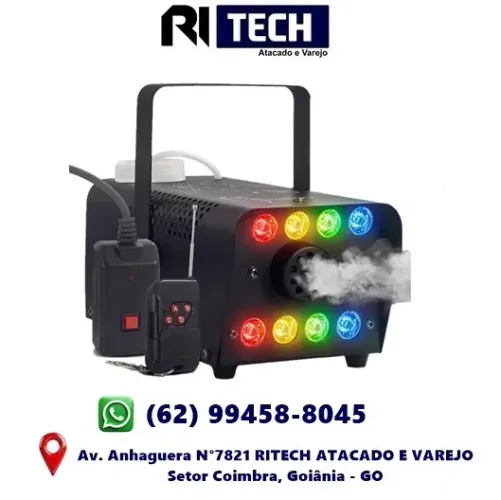 Máquina De Fumaça 600W Led RGB Com Controle Remoto Festa