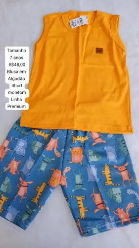 Conjunto Blusa e Short Eboy 7 anos linha premium 