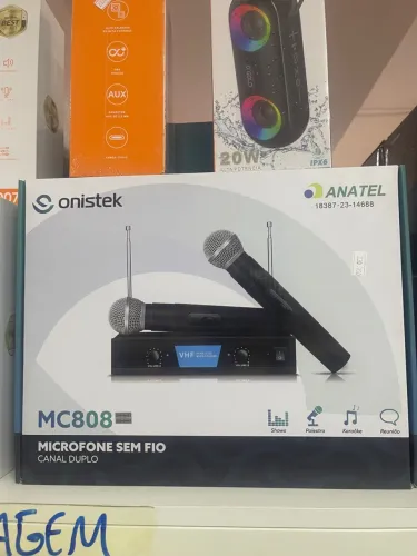 Microfone Sem Fio Dinâmico Profissional VHF Can...
